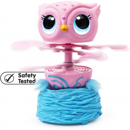 Mighty Rock  Flying Baby Owl Interactive Toy with Lights & Sounds (Pink)